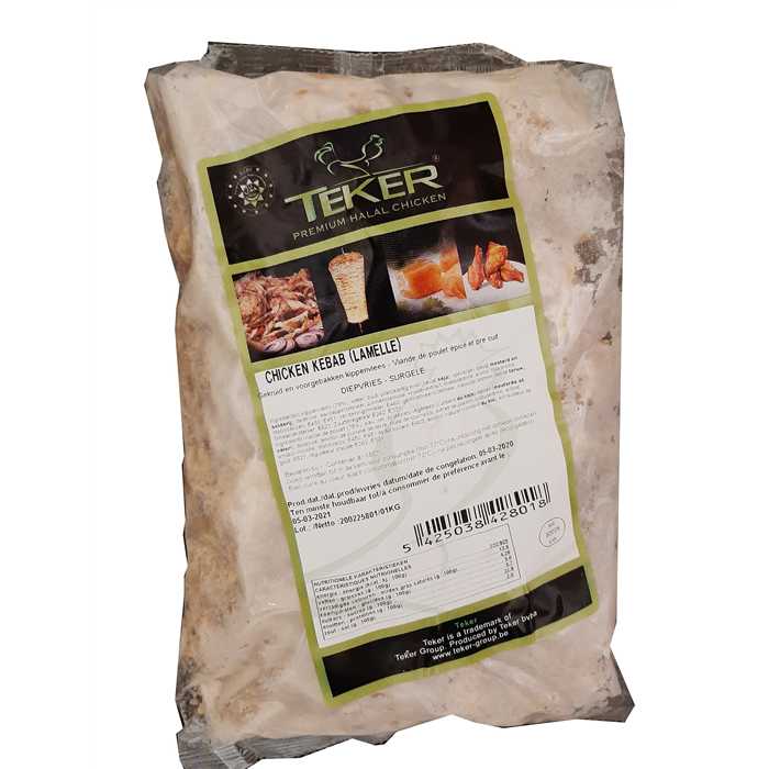 Kebbab de poulet en lamel 1kg - Teker - 