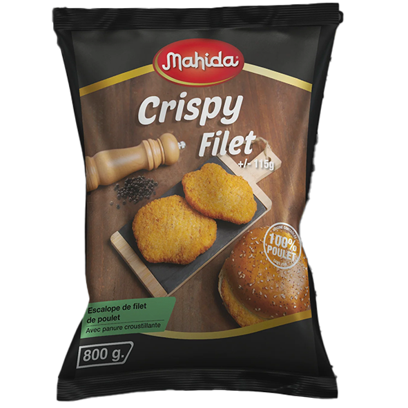 Chikenburger rond (115g) 67% filet 800g           
-Mahida- 