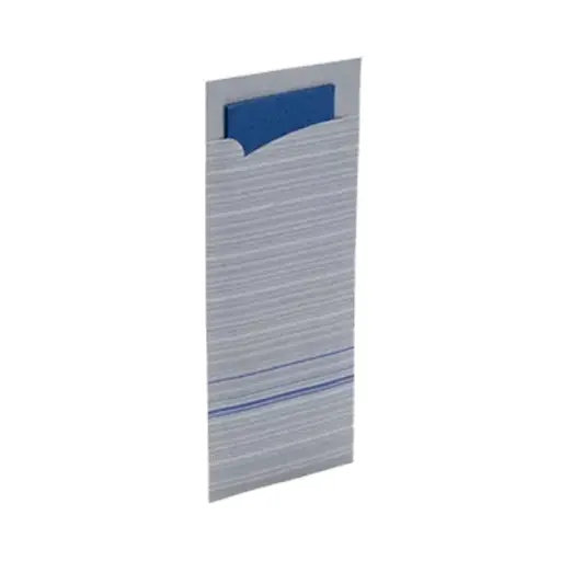 [500029] Pochette à couvert gris serviette bleue 100 pièces 