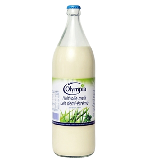 [300159] Lait demi-écrémé 1/2 litre verre - Olympia -